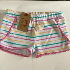Appaman Striped Kids Shorts with Pink, Yellow, and Green